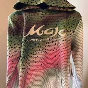 Mojo Performance Wear Rainbow Trout fishing Hoodie NWT